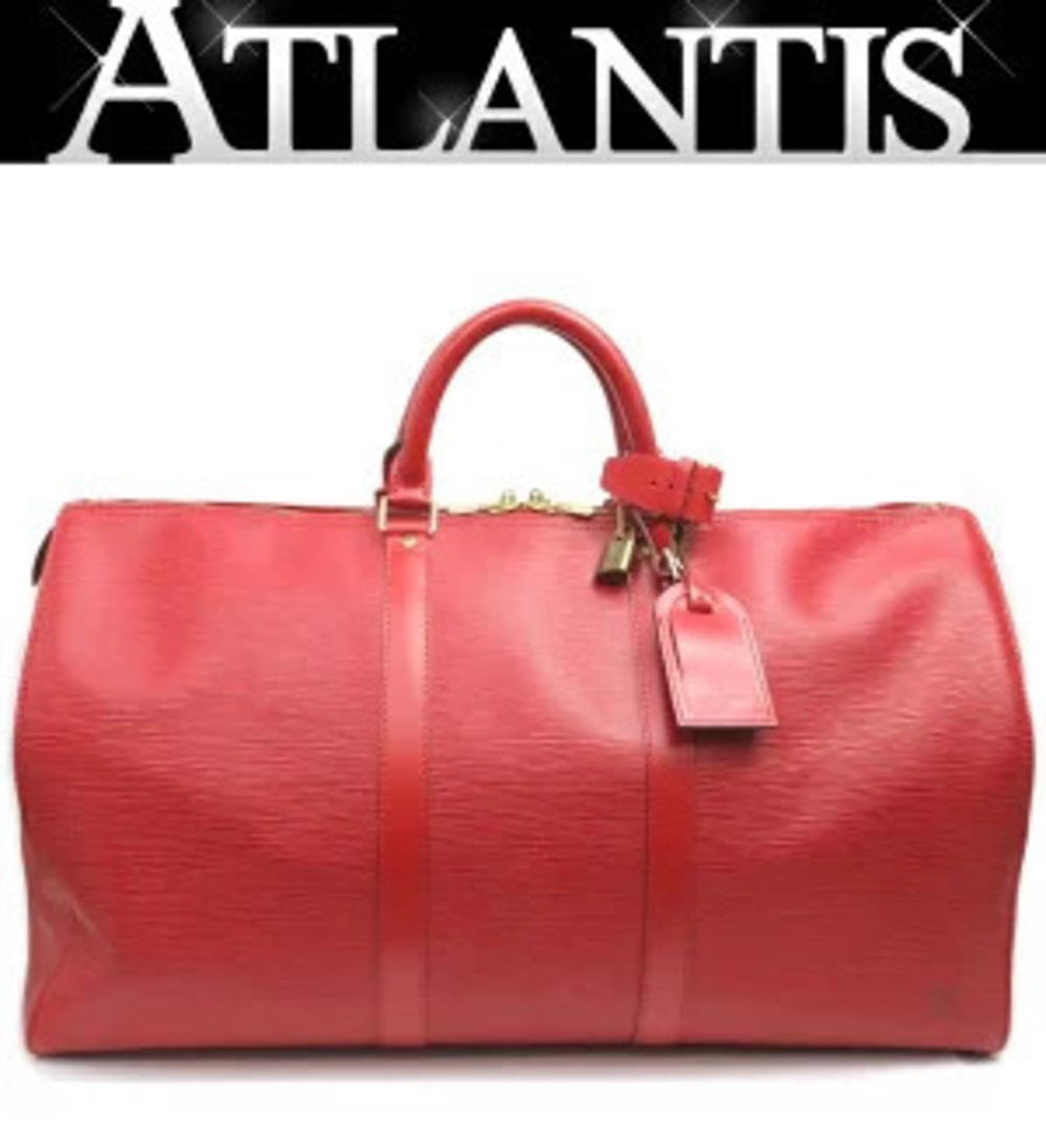 Louis Vuitton Keepall Boston Bag Epi Leather Castilian Red